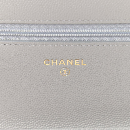 Chanel Caviar Quilted Golden Class Wallet On Chain WOC Gray 5 of 12