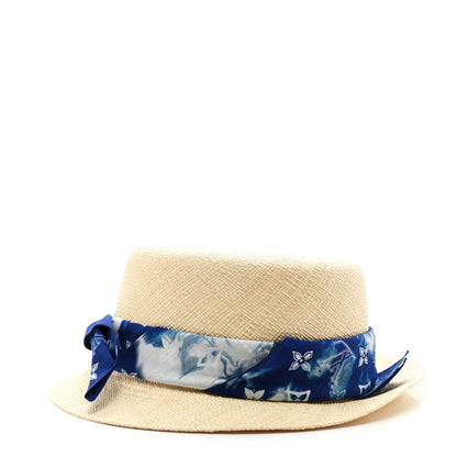 Louis Vuitton Straw Monogram Bandana Hat Blue 4 of 8