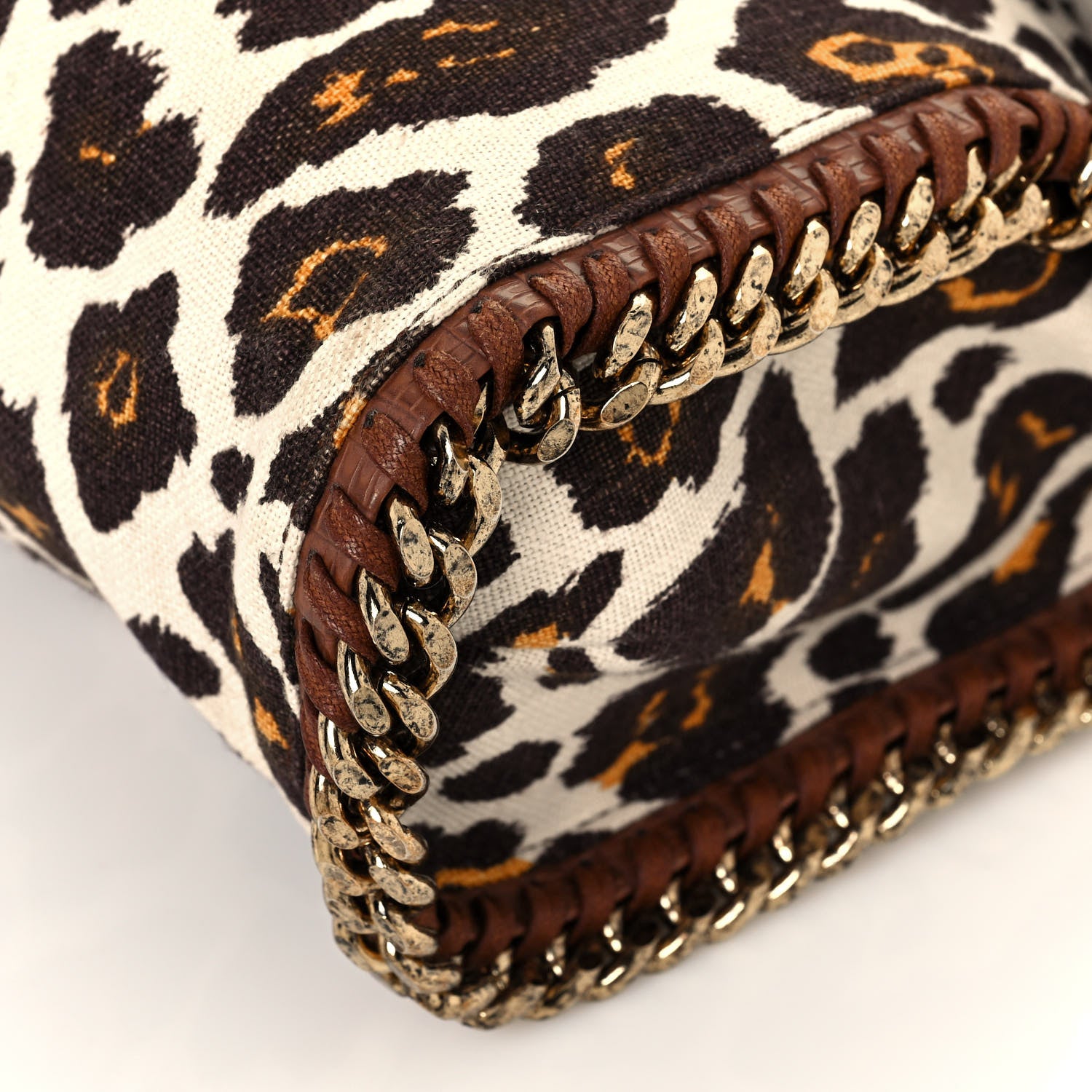 Stella McCartney Linen Leopard Small Falabella Tote 10 of 12