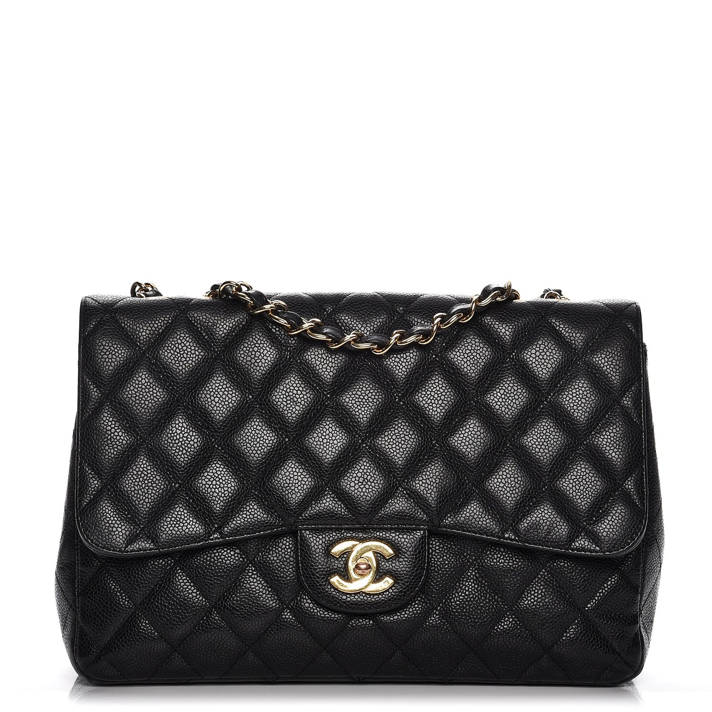 Caviar Quilted Jumbo Single Flap Black