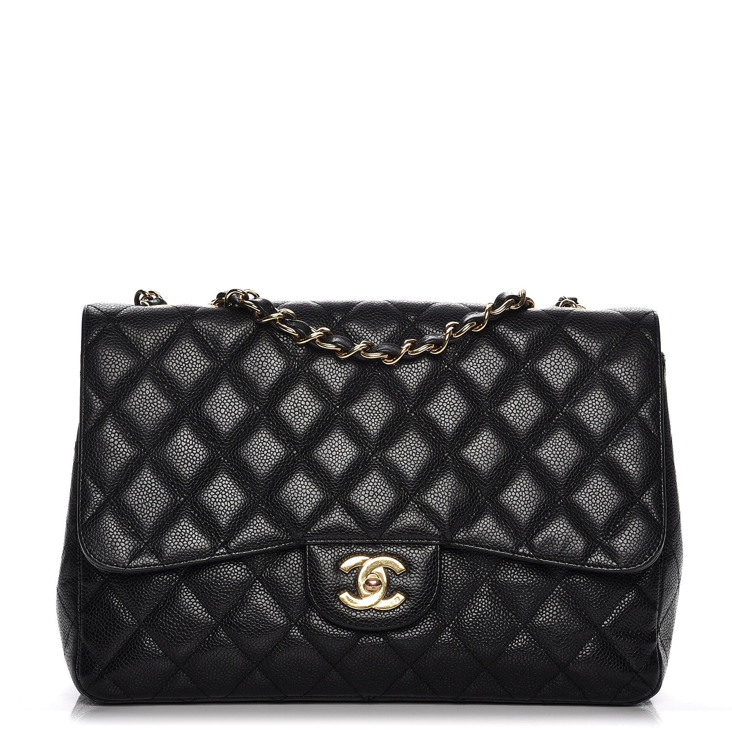 Chanel Caviar Quilted Jumbo Single Flap Black 1 of 14