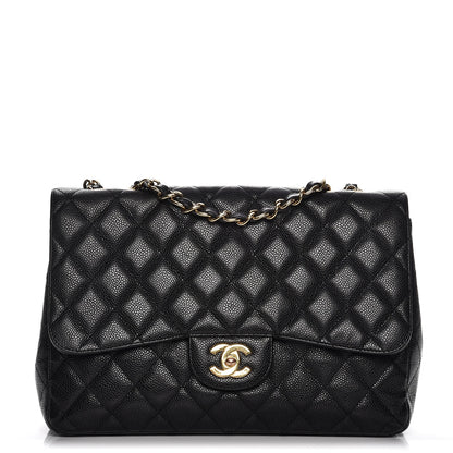 Chanel Caviar Quilted Jumbo Single Flap Black 1 of 14