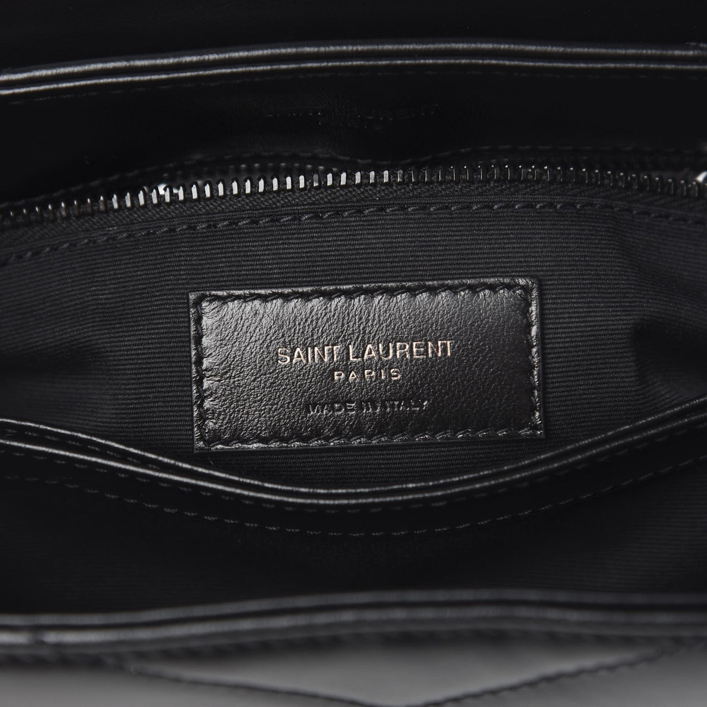 Calfskin Y Quilted Monogram Toy Loulou Crossbody Bag Black