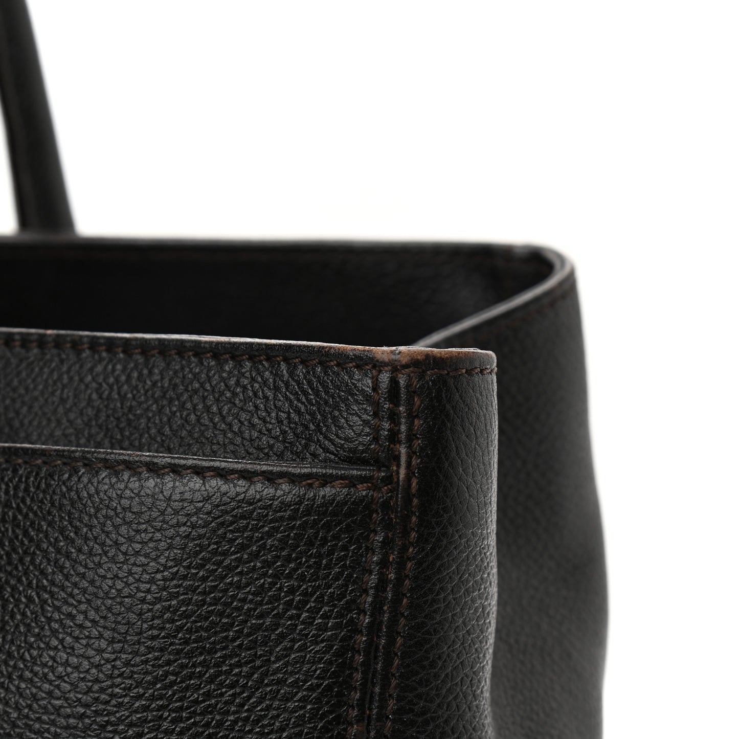 Calfskin Cerf Executive Shopper Tote Black