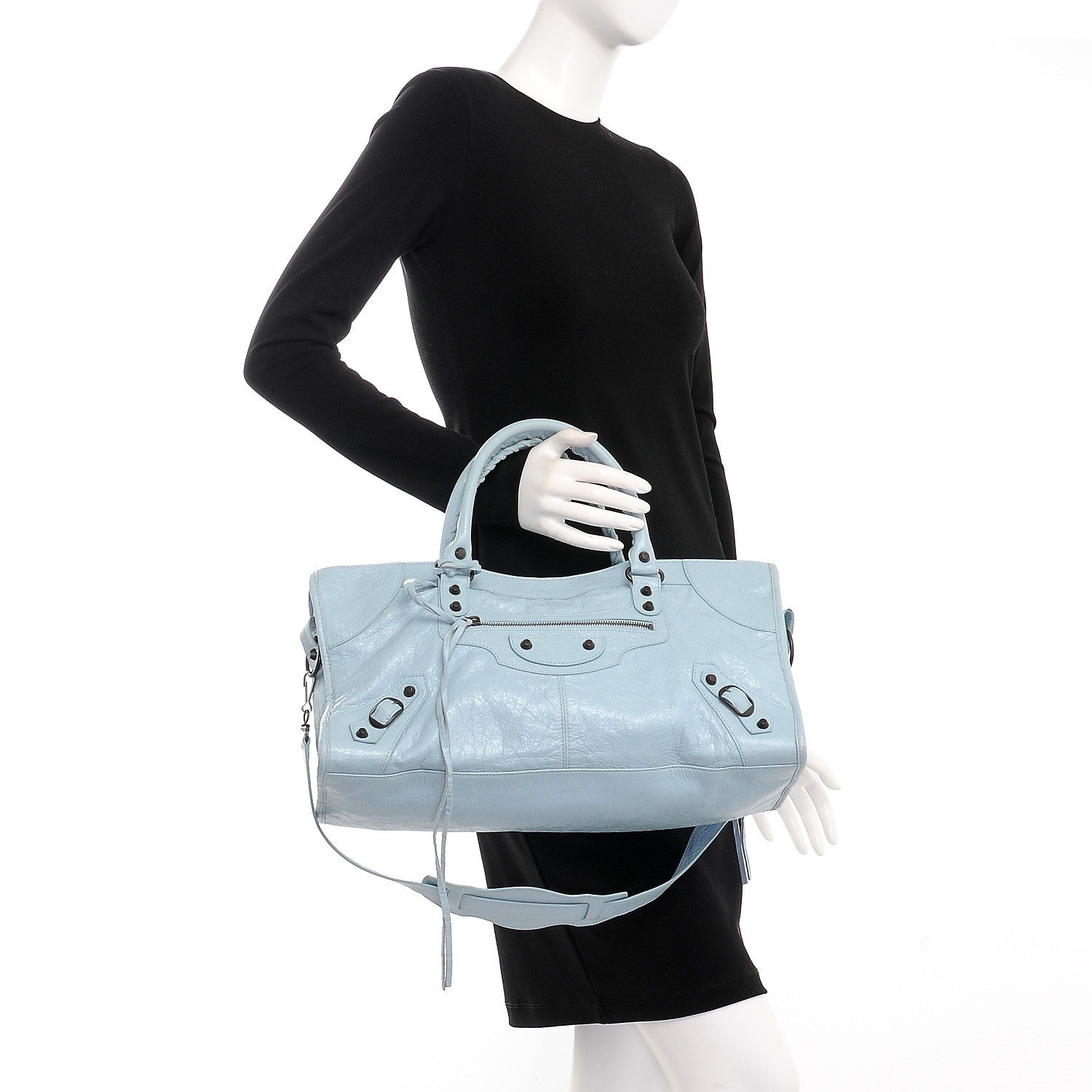 Balenciaga Agneau Classic Hardware Part Time Bleu Dragee 2 of 8