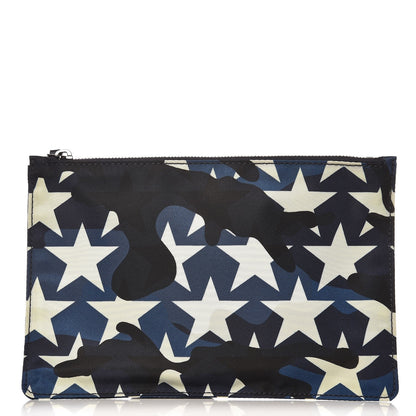 Valentino Garavani Nylon Camustars Medium Zip Pouch Marine Light Ivory 1 of 6