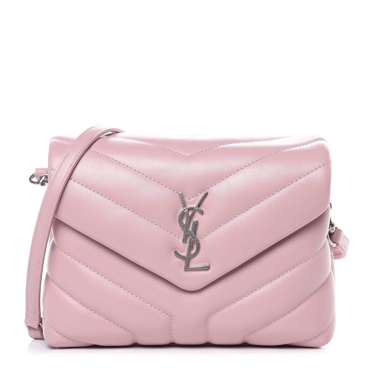 Saint Laurent Calfskin Y Quilted Monogram Toy Loulou Crossbody Bag Tender Pink 1 of 11