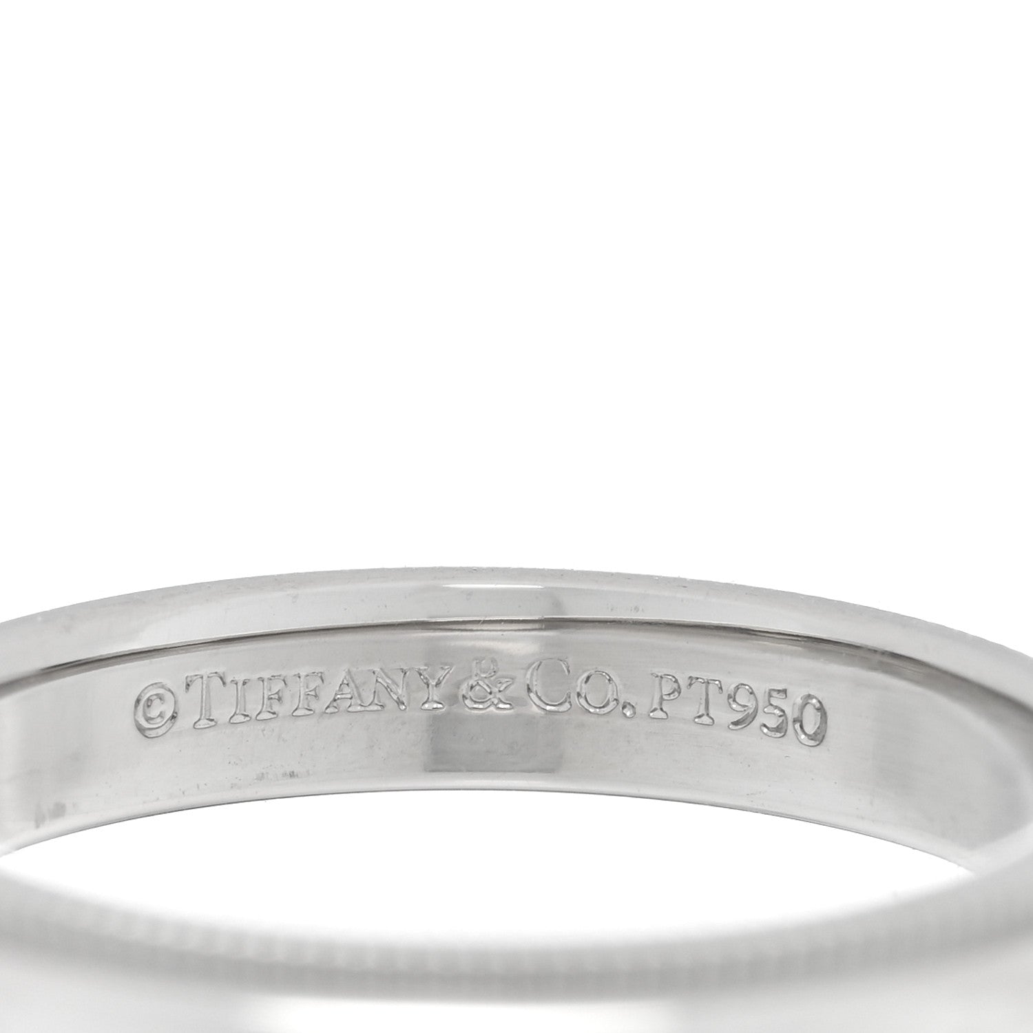 Tiffany Platinum 3mm Together Milgrain Wedding Band Ring 47 4.25 4 of 5