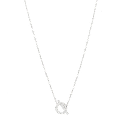 Hermes 18K White Gold Diamond Finesse Pendant Necklace 1 of 5