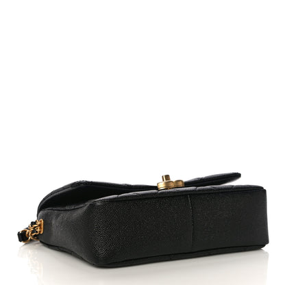 Chanel Shiny Caviar Quilted Small Chain Melody Flap Black 4 of 10