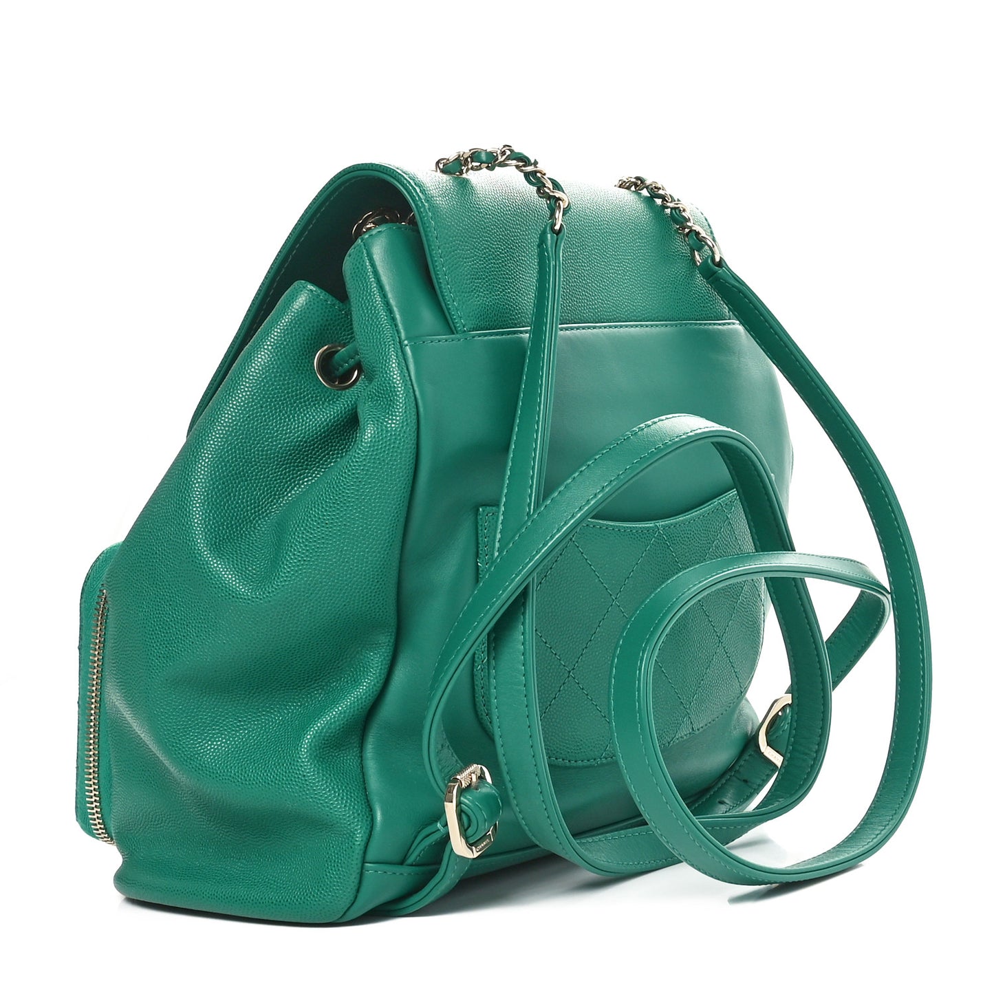 Caviar Quilted Business Affinity Backpack Green