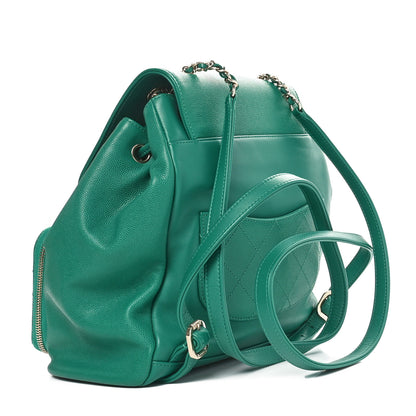 Chanel Caviar Quilted Business Affinity Backpack Green 3 of 10