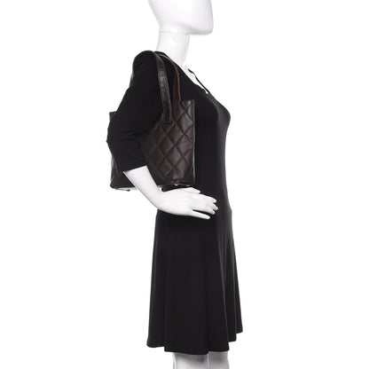 Chanel Glazed Calfskin Quilted Tote Brown 2 of 13