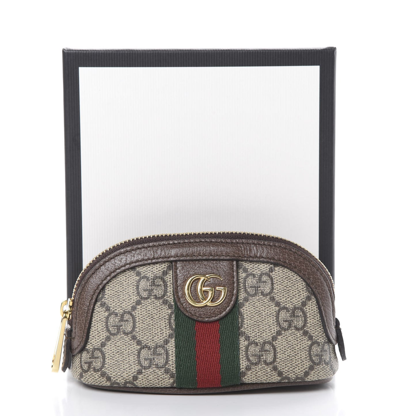 GG Supreme Monogram Web Ophidia Dome Key Pouch Beige New Acero