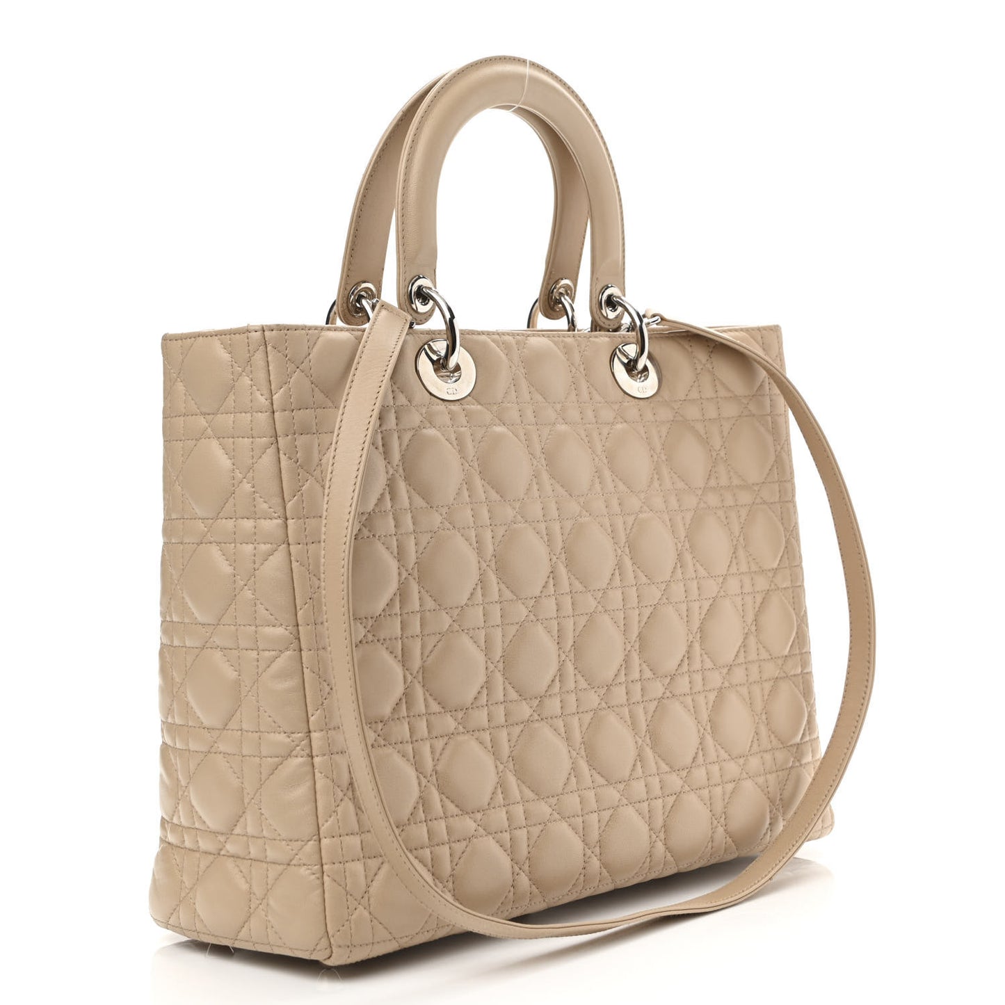 Lambskin Cannage Large Lady Dior Beige