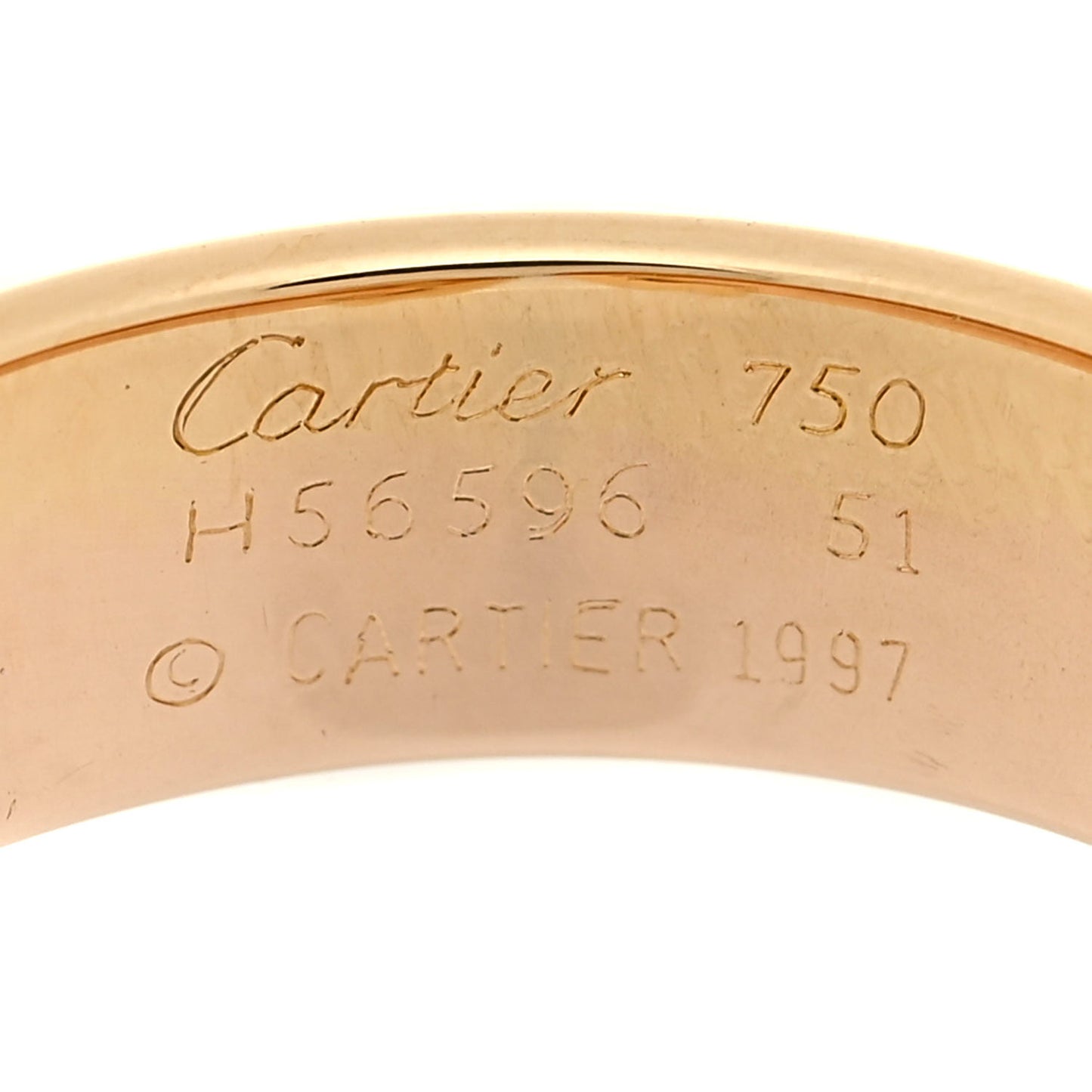 18K Pink Yellow White Gold 8mm C De Cartier Ring 51 5.75