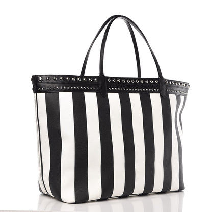 Givenchy Coated Canvas Striped Large Antigona Tote Black White 4 of 13