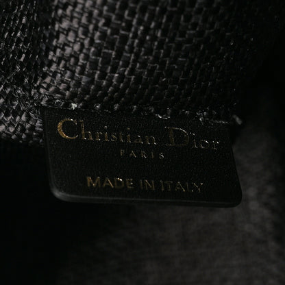 Christian Dior Raffia Calfskin Cannage Large Toujours Black Beige 7 of 11