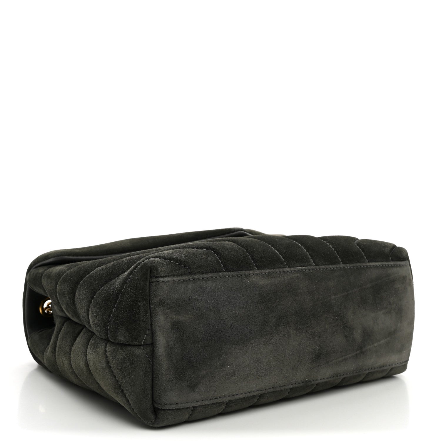 Saint Laurent Suede Calfskin Y Quilted Monogram Small Loulou Chain Satchel Storm 4 of 10