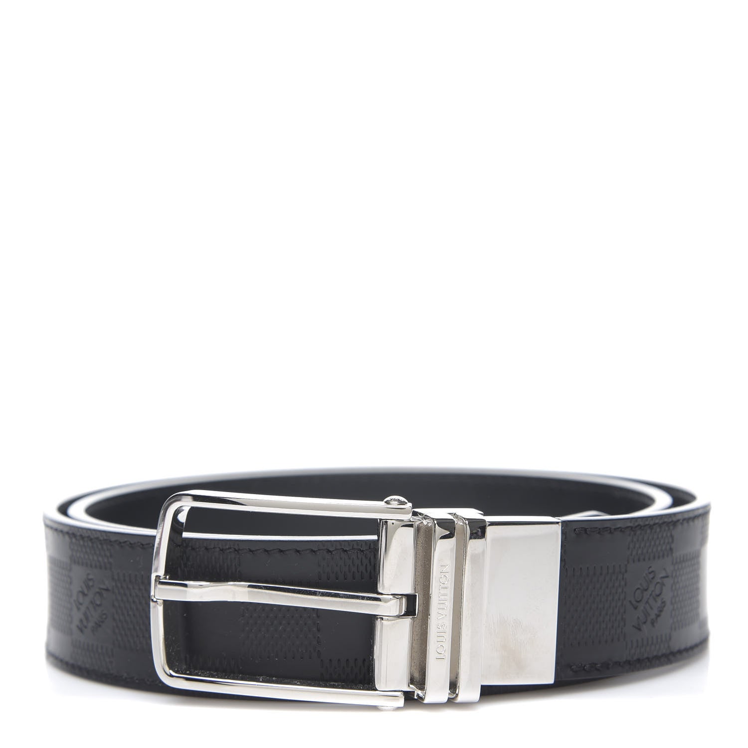 Louis Vuitton Damier Infini Calfskin Boston 30mm Reversible Belt 85 34 Black 1 of 6