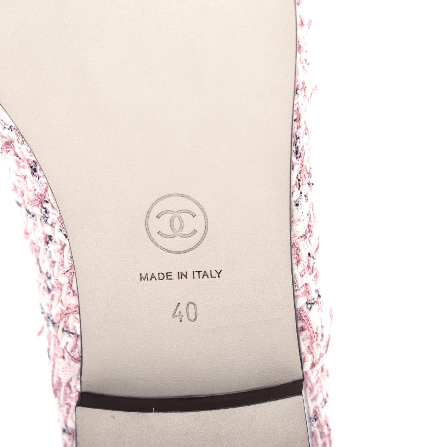 Tweed Cap Toe Ballerina Flats 40 Pink Black