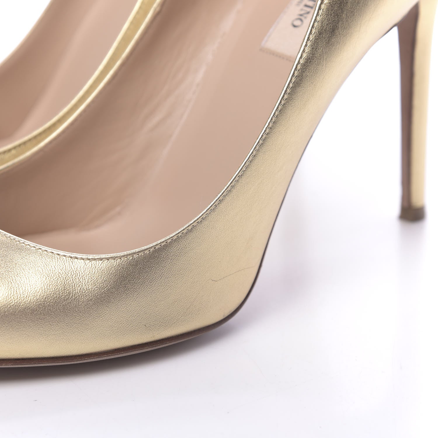 Valentino Garavani Metallic Nappa Rockstud New Plain 100mm Pumps 39.5 Gold 10 of 16