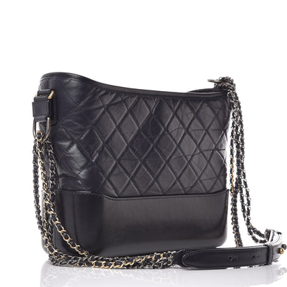 Chanel Aged Calfskin Quilted Medium Gabrielle Hobo Dark Navy Blue 3 of 10