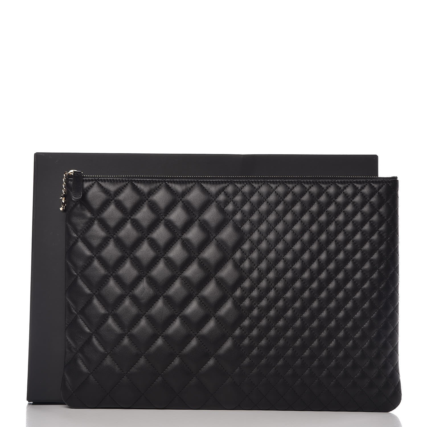 Chanel Lambskin Bi Quilted Medium Cosmetic Case Black 8 of 8