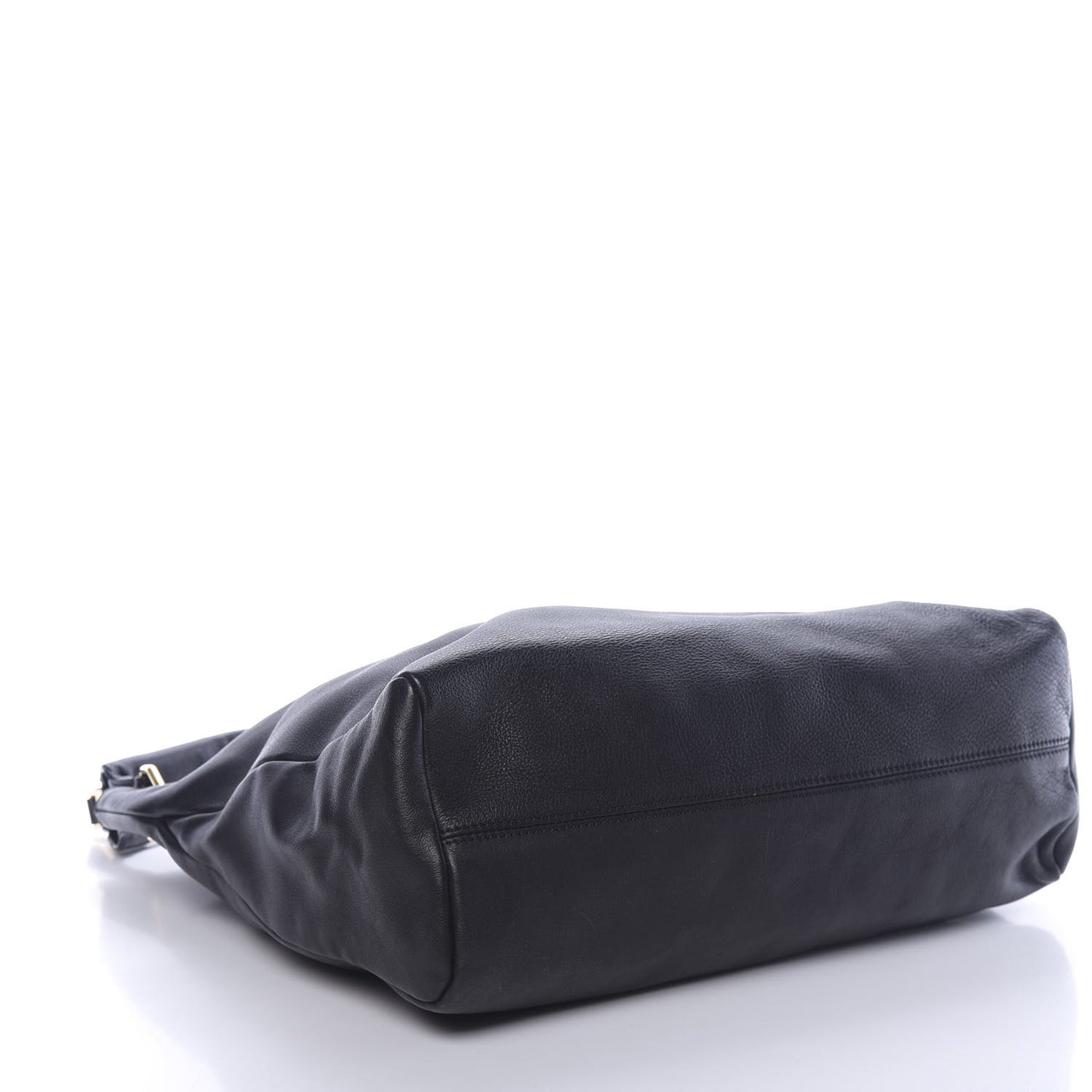 Calfskin Zipper Strap Hobo Black