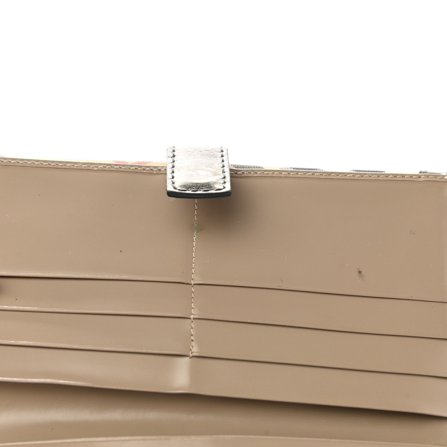 Patent Nova Check Tri-Fold Wallet Pewter