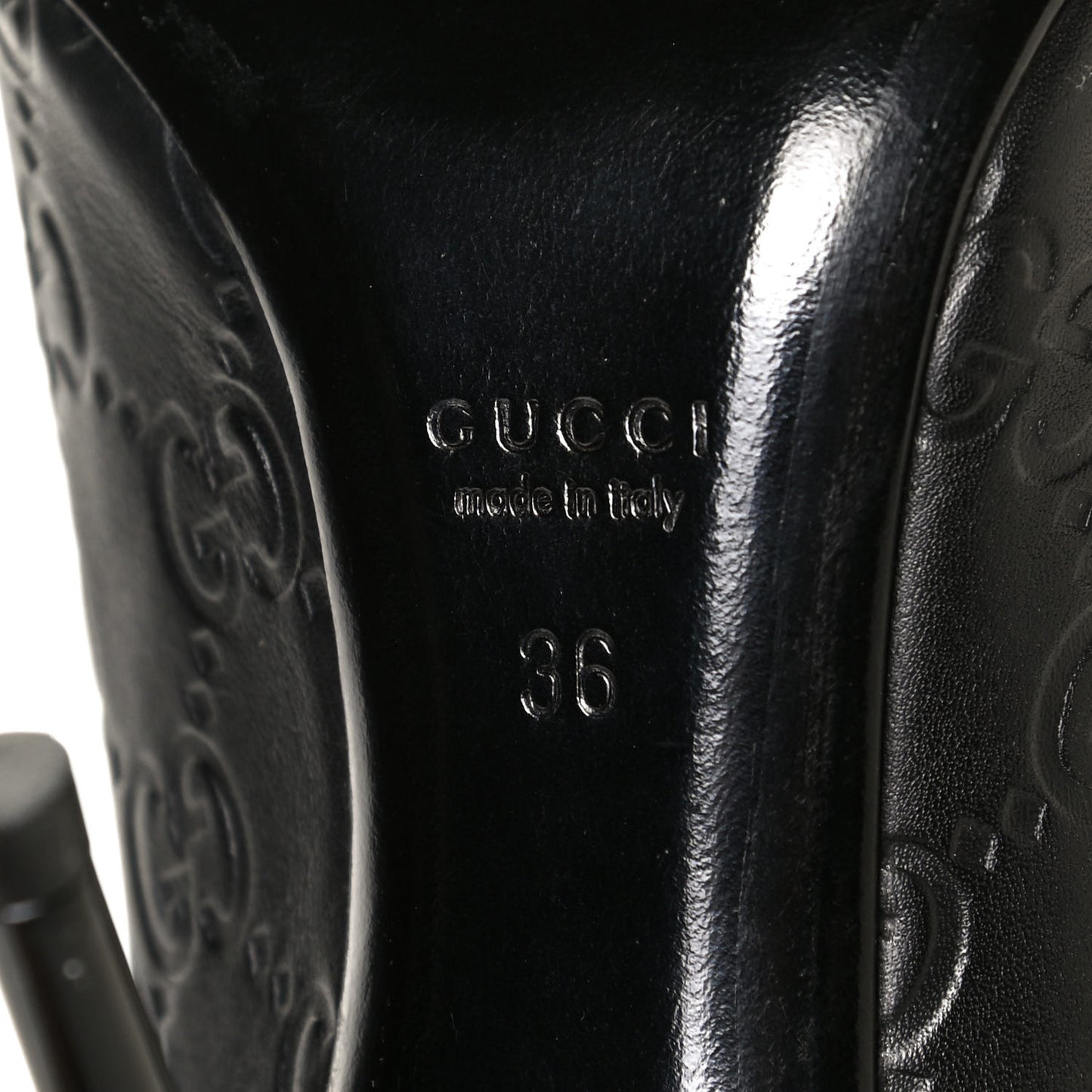 Guccissima GG Peep Toe Heels 36 Black