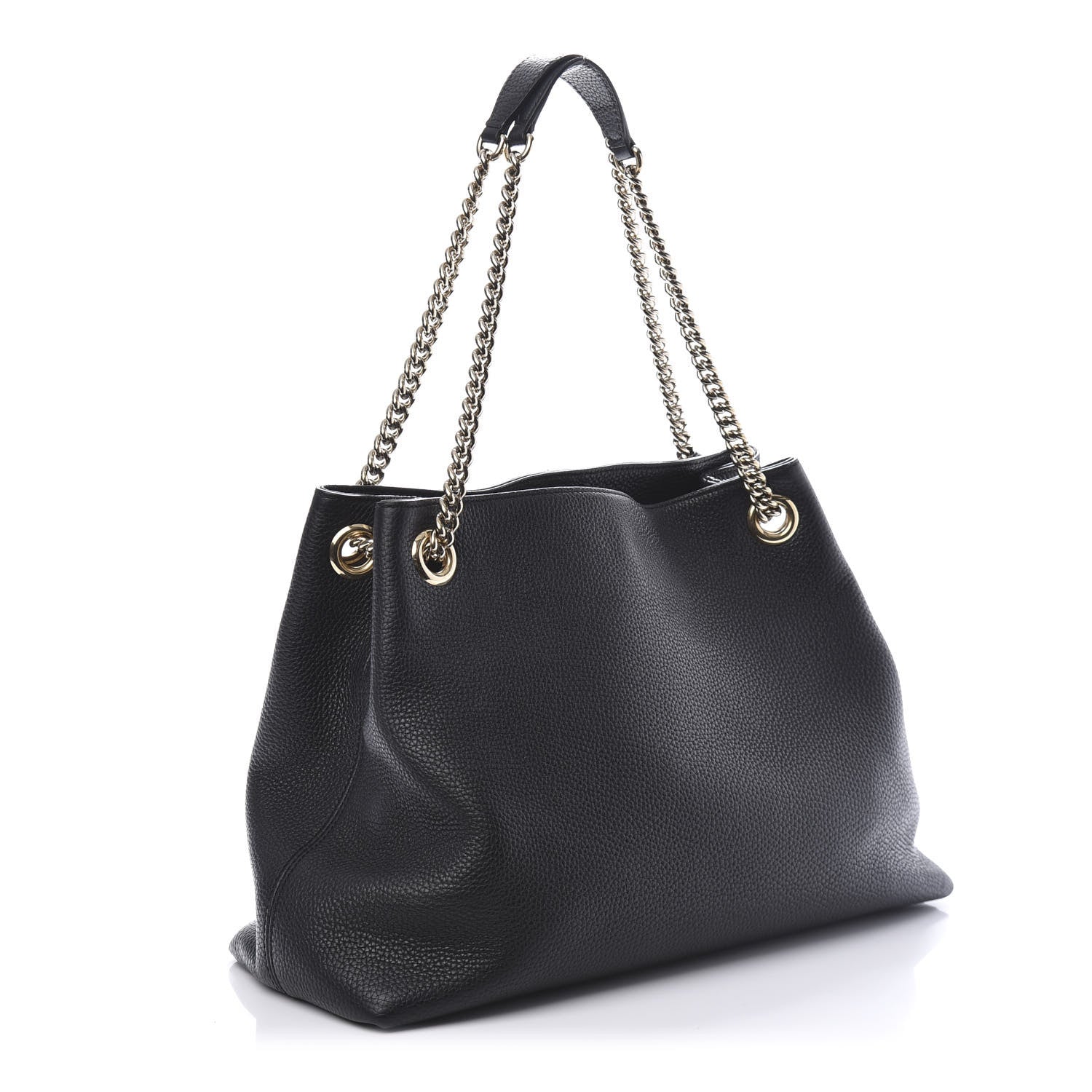 Gucci Pebbled Calfskin Medium Soho Chain Shoulder Bag Black 3 of 10