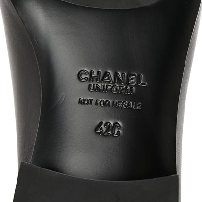 Chanel Lambskin Mens Stitched CC Loafers 42 Black 7 of 12