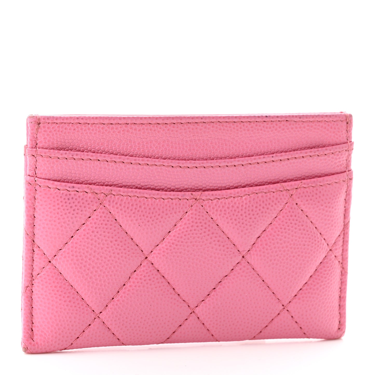 Caviar Quilted Card Holder Pink