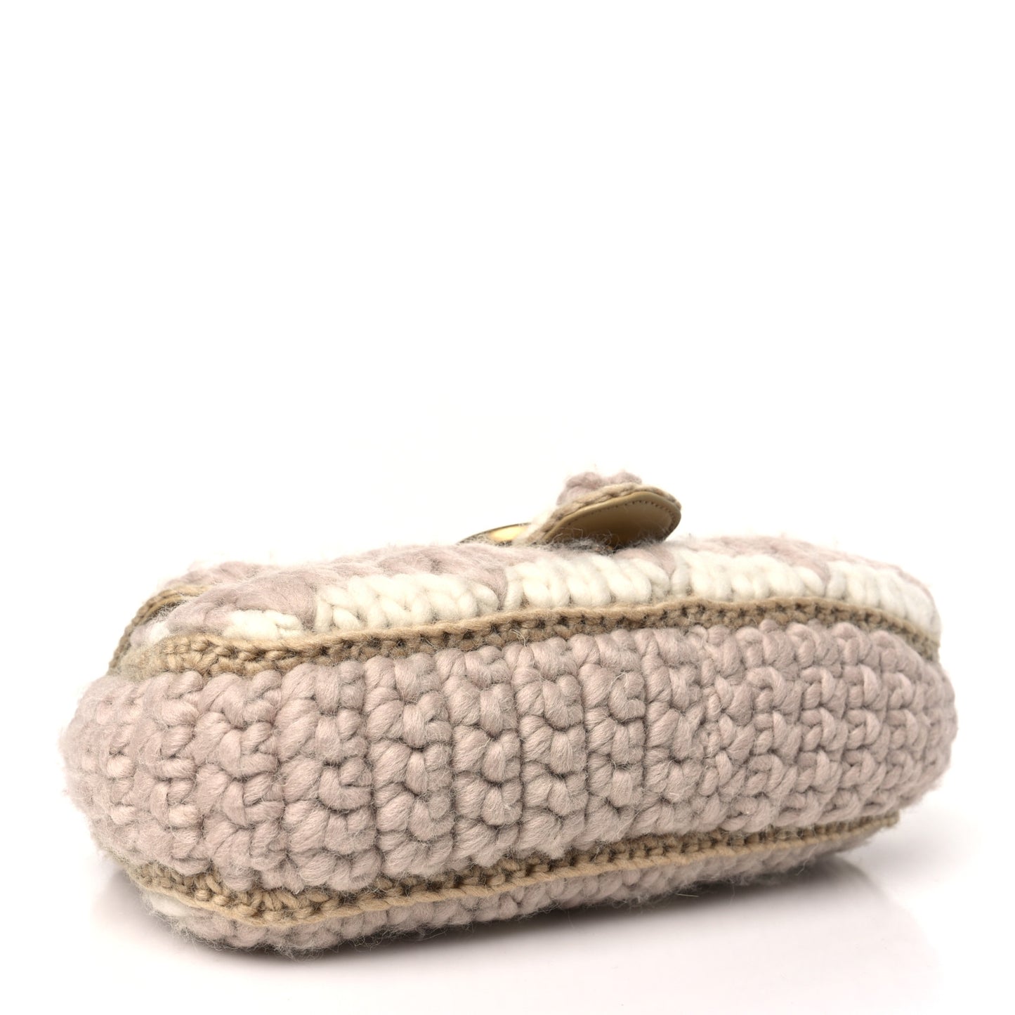 Wool Houndstooth Woven Small GG Marmont Shoulder Bag Beige White Sand