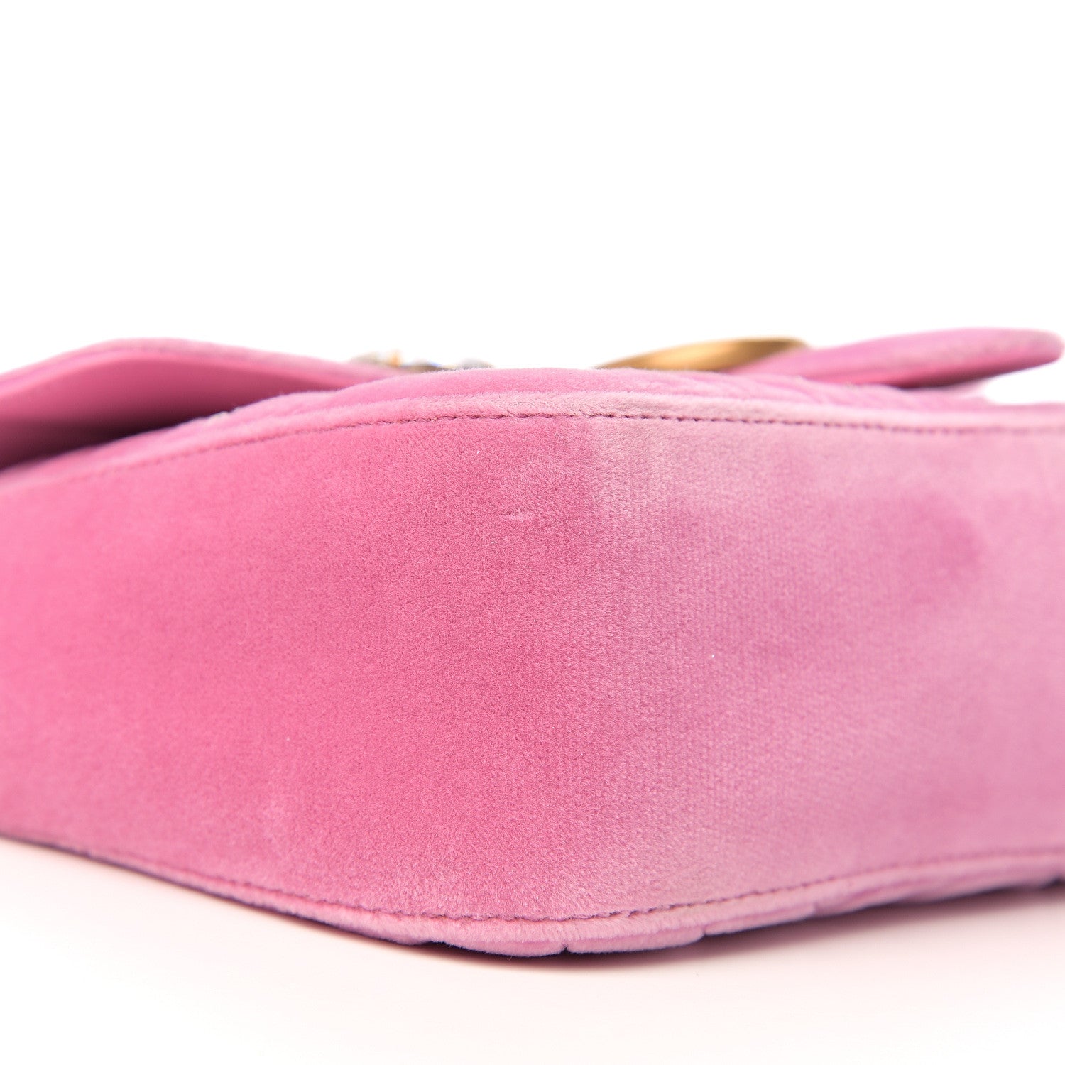 Gucci Velvet Matelasse Marquise Crystals Embroidered Small GG Marmont Shoulder Bag Malva 7 of 9