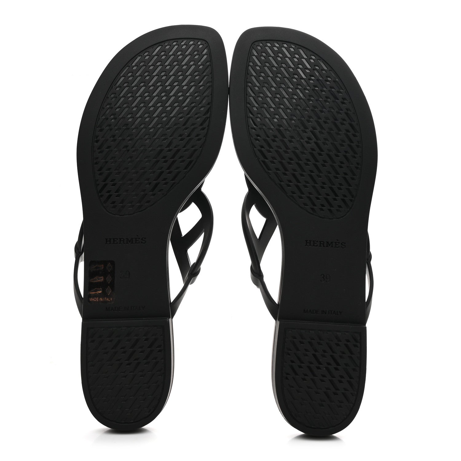 Hermes Rubber Womens Egerie Sandals 39 Black 6 of 9