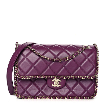 Chanel Crumpled Calfskin Medium Chain All Over Flap Purple 1 of 11