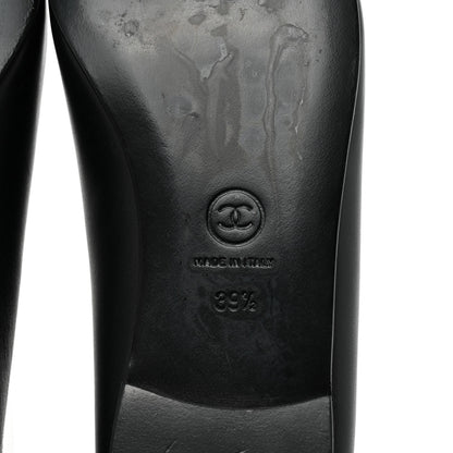 Chanel Lambskin Cap Toe Ballerina Flats 39.5 Black Gold 6 of 9
