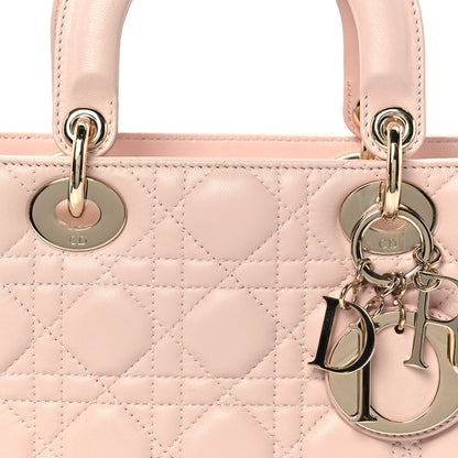 Christian Dior Lambskin Cannage Small Lady Dior Pink 7 of 9