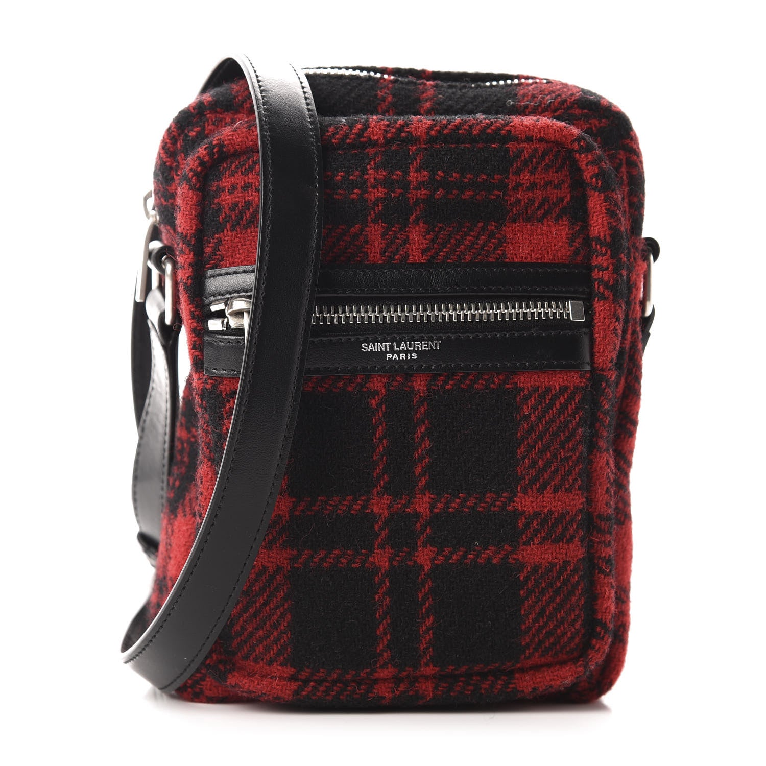 Saint Laurent Check-print Crossbody Bag Red 1 of 8