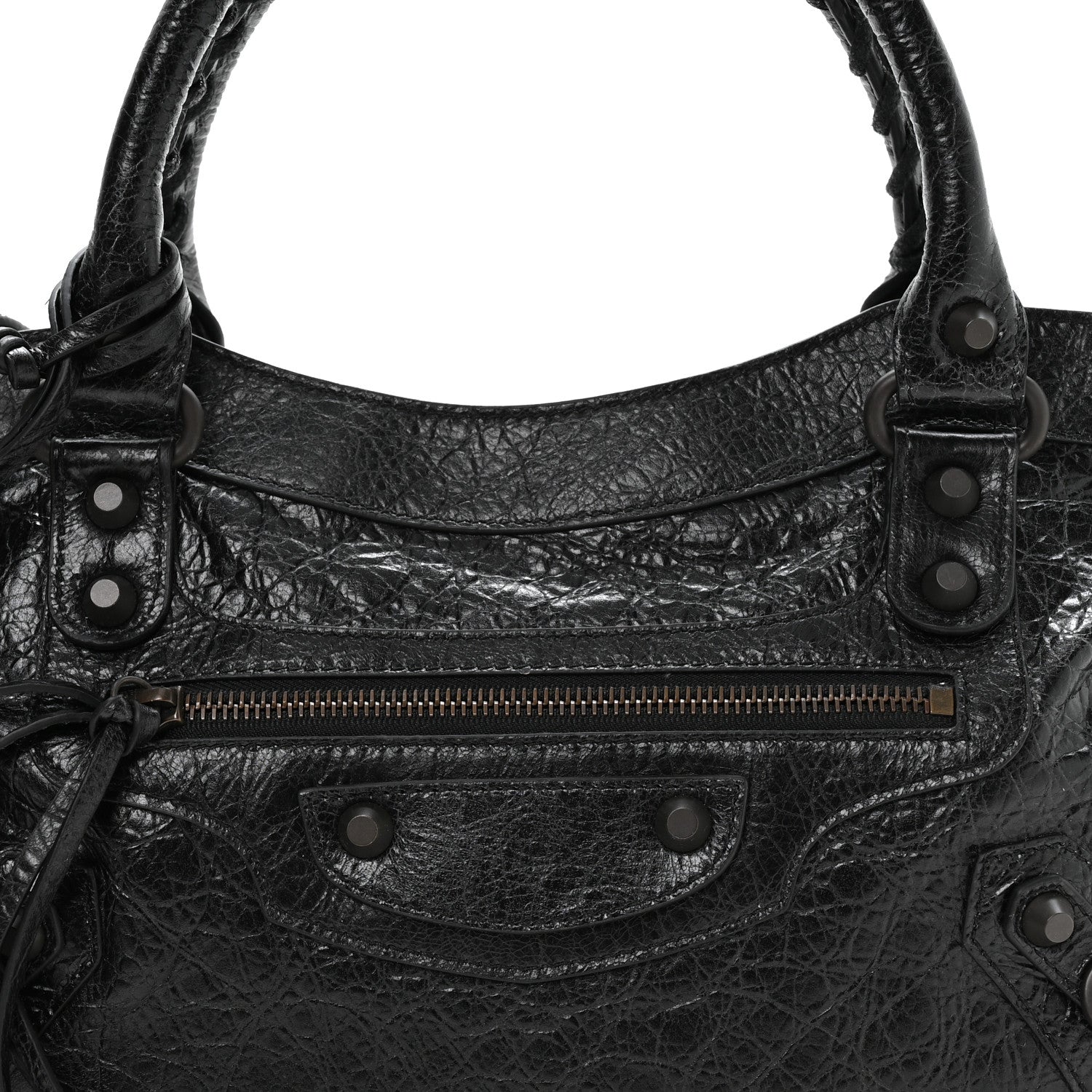 Balenciaga Agneau Arena Classic Hardware Le City First Bag Black 9 of 11