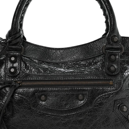 Balenciaga Agneau Arena Classic Hardware Le City First Bag Black 9 of 11