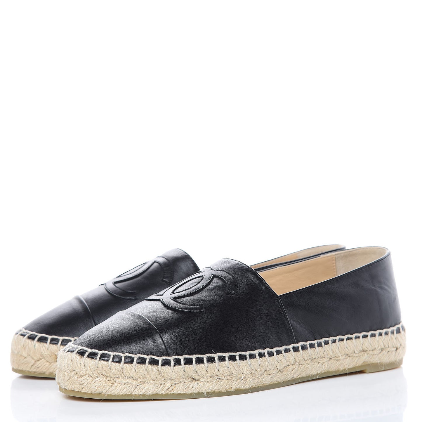 Lambskin CC Espadrilles 39 Black