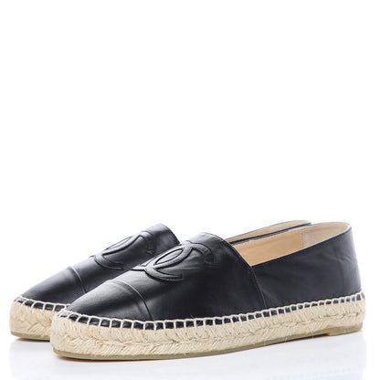 Chanel Lambskin CC Espadrilles 39 Black 3 of 10
