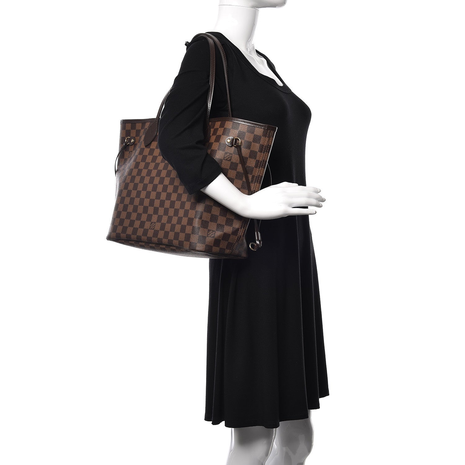 Louis Vuitton Damier Ebene Neo Neverfull MM Rose Ballerine 2 of 14