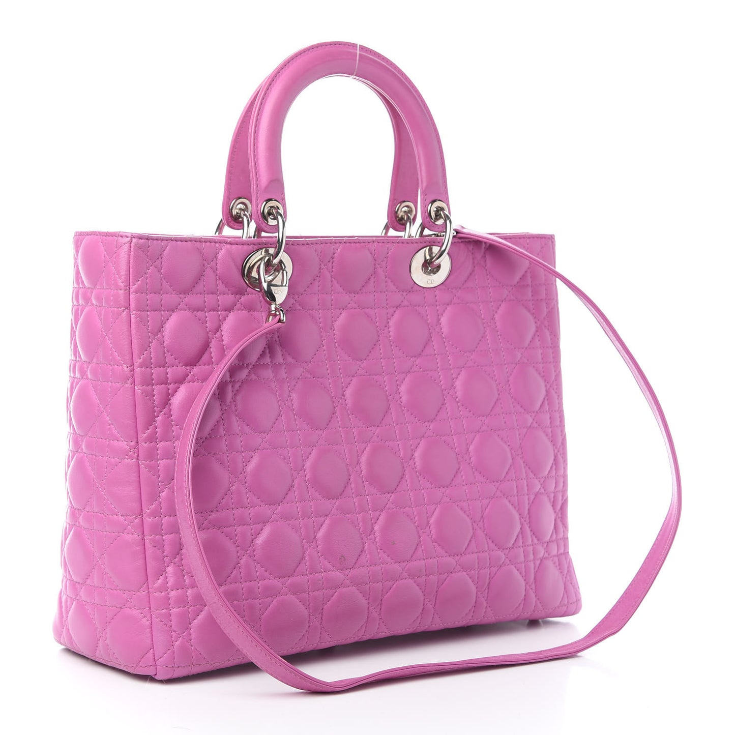 Lambskin Cannage Large Lady Dior Pink