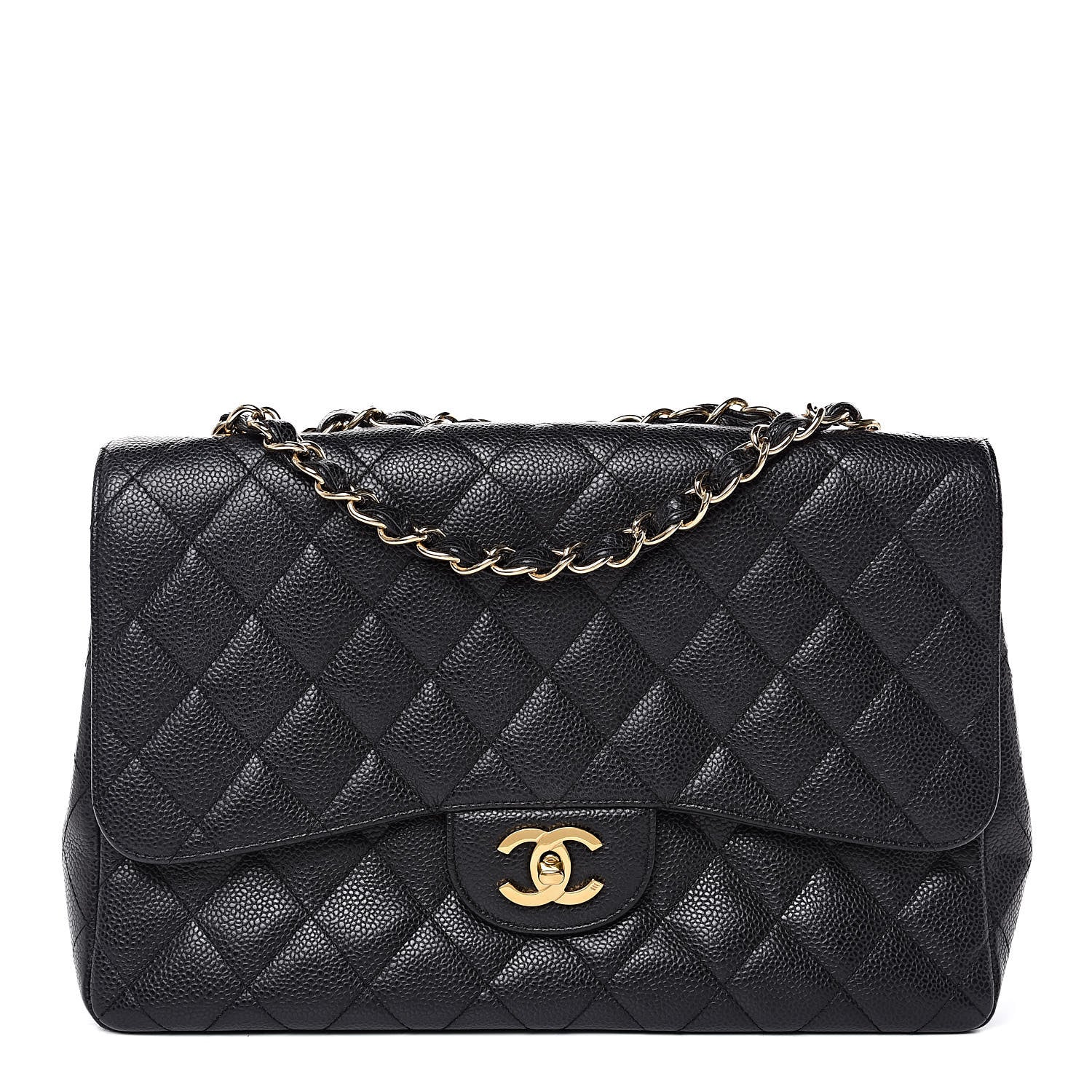 Chanel Caviar Quilted Jumbo Single Flap Black 1 of 12