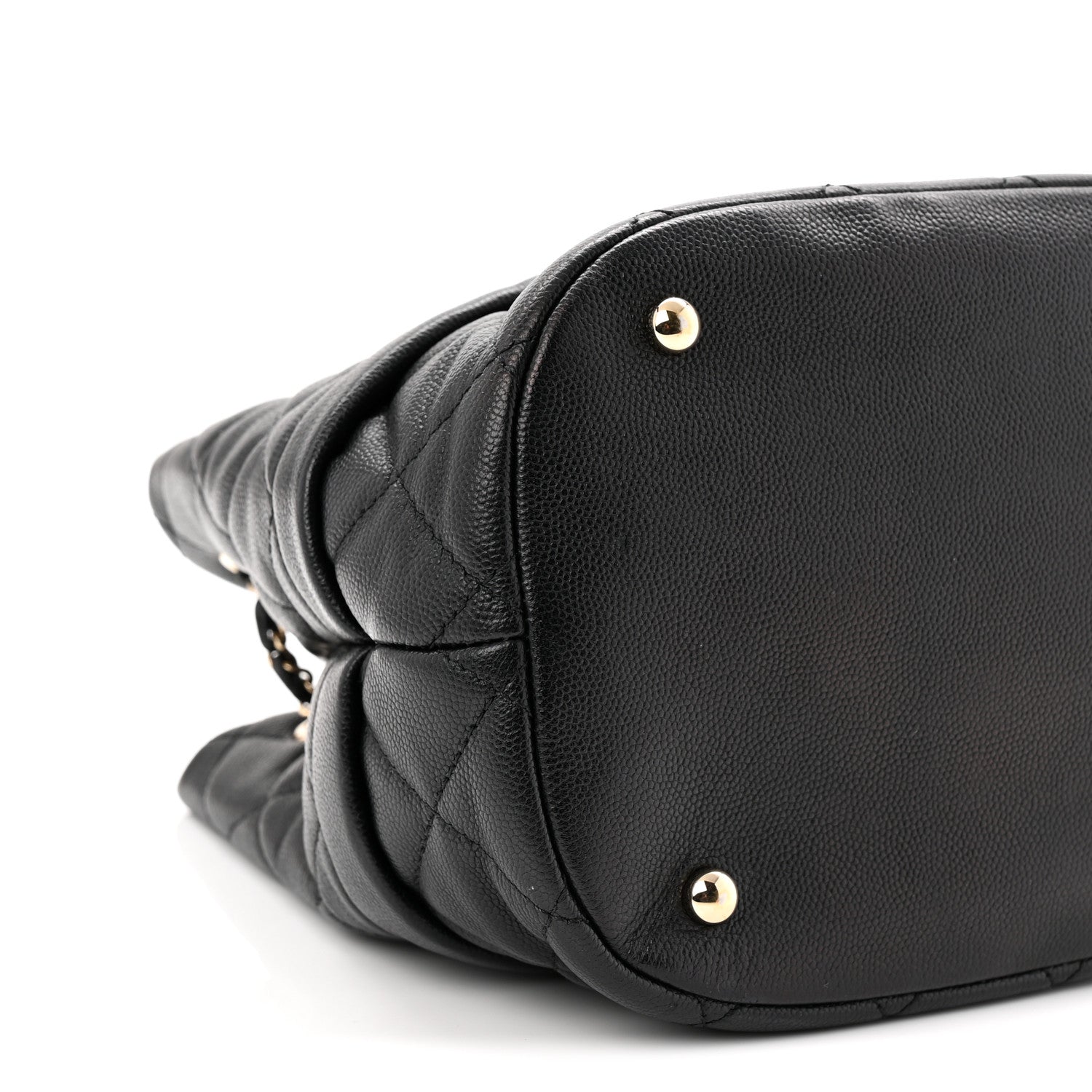 Chanel Caviar Quilted Rolled Up Bucket Drawstring Bag Black 9 of 10