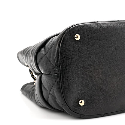 Chanel Caviar Quilted Rolled Up Bucket Drawstring Bag Black 9 of 10